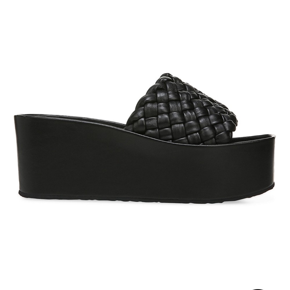 Vince - Mari Woven Leather Wedge Platform Sandals 🖤